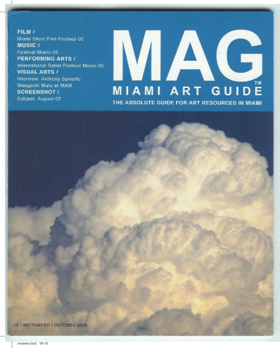 MAG Miami Art Guide cover, September/October 2005